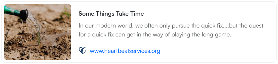 Featured: Some Things Take Time
